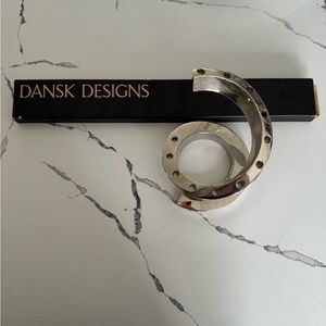 Dansk red tiny tapers and Dansk silver candle holder MCM